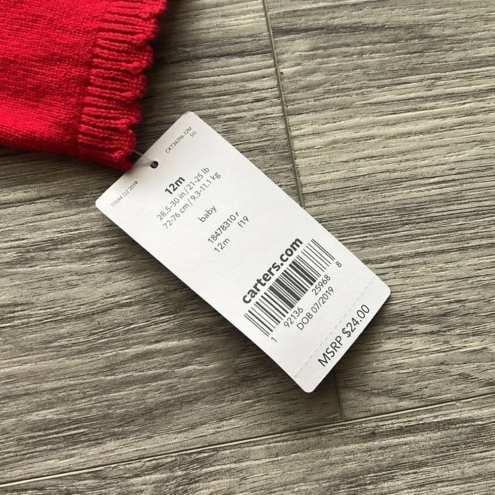 NWT Carter's Red Cardigan Button Up Size 12 Months